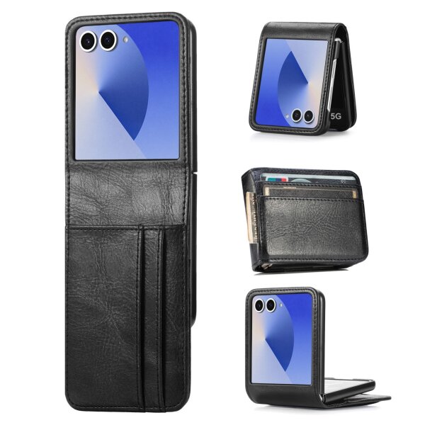 Hülle für Samsung Galaxy Z Flip 7 - Handyhülle Schutzhülle Flip Case Etui TPU Schwarz
