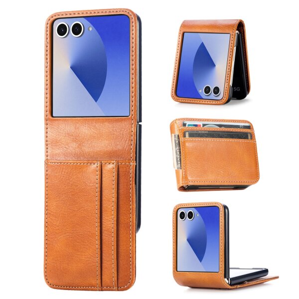 Hülle für Samsung Galaxy Z Flip 7 - Handyhülle Schutzhülle Flip Case Etui TPU Braun