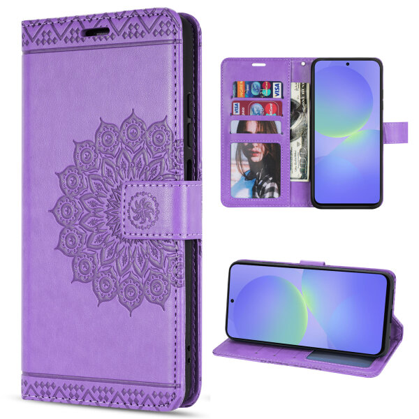 Hülle für Samsung Galaxy A36/ A56 Handy Tasche Case Schutzhülle Schale Etui BF Mandala Lila
