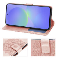 Hülle für Samsung Galaxy A36/ A56 Handy Tasche Case Schutzhülle Schale Etui BF Mandala Rosegold