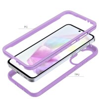Samsung Galaxy A36 / A56 Handyhülle 2-teilig 360° Grad Hülle mit Displayschutz 9H Lila