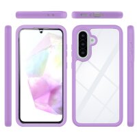 Samsung Galaxy A36 / A56 Handyhülle 2-teilig 360° Grad Hülle mit Displayschutz 9H Lila
