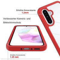 Samsung Galaxy A36 / A56 Handyhülle 2-teilig 360° Grad Hülle mit Displayschutz 9H Rot