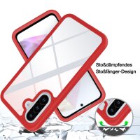 Samsung Galaxy A36 / A56 Handyhülle 2-teilig 360° Grad Hülle mit Displayschutz 9H Rot