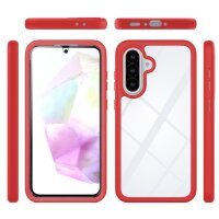 Samsung Galaxy A36 / A56 Handyhülle 2-teilig 360° Grad Hülle mit Displayschutz 9H Rot