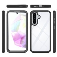 Samsung Galaxy A36 / A56 Handyhülle 2-teilig 360° Grad Hülle mit Displayschutz 9H in Schwarz