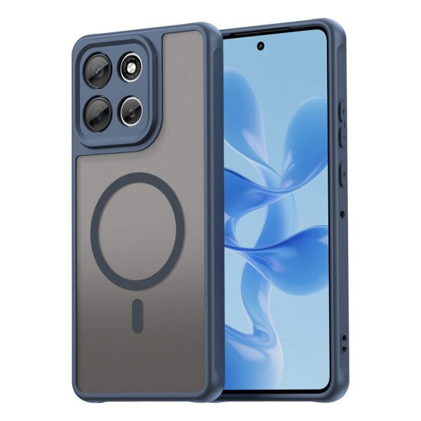 Magsafe Handyhülle für Motorola Moto G86 Matt Case Schutzhülle Kratzfest Magnet Hülle Blau