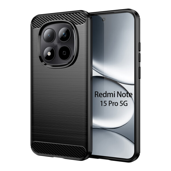 Xiaomi Redmi Note 15 Pro 5G Handy Tasche Carbon Hülle Schutzhülle Back Cover TPU Case Outdoor Bumper