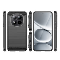 Xiaomi Redmi Note 15 Pro 5G Handy Tasche Carbon Hülle Schutzhülle Back Cover TPU Case Outdoor Bumper
