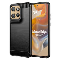 Motorola Moto Edge 50 Neo Carbon Hülle TPU Handy...