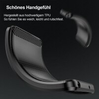 Motorola Moto Edge 50 Neo Carbon Hülle TPU Handy Tasche Case Back Cover Panzer Schutzhülle Bumper in Schwarz