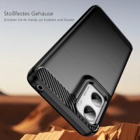 Motorola Moto G06 /G06 Power Carbon Hülle TPU Handy Tasche Case Back Cover Panzer Schutzhülle Bumper in Schwarz