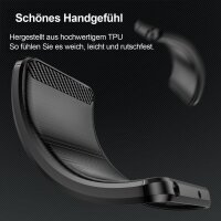 Motorola Moto G06 /G06 Power Carbon Hülle TPU Handy Tasche Case Back Cover Panzer Schutzhülle Bumper in Schwarz