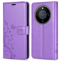 Hülle für Honor Magic 8 Lite Handyhülle Schutzhülle Wallet Case Klapphülle Etui Lila