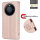 Hülle für Honor Magic 8 Lite Handyhülle Schutzhülle Wallet Case Klapphülle Etui Rosegold