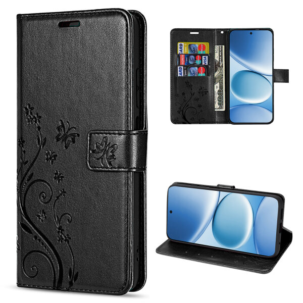 Hülle für Xiaomi Redmi Note 15 Pro 4G Handyhülle Wallet Case Klapphülle in Schwarz