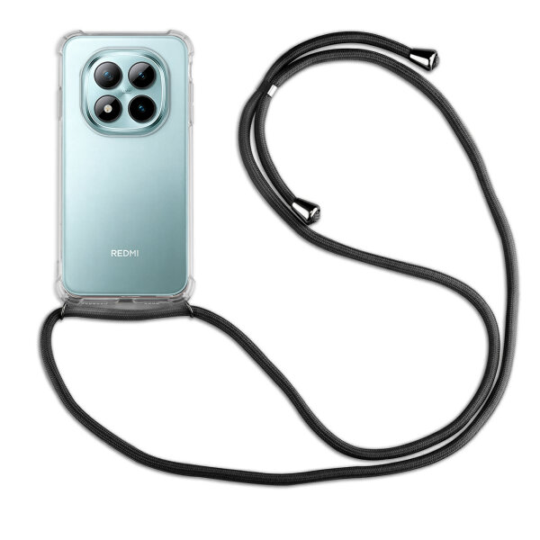 Handykette für Xiaomi Redmi Note 15 Pro 4G Hülle mit Band Case Handyhülle mit Kette in Schwarz