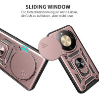 Outdoor Panzer Hülle für Honor Magic 8 Lite Handyhülle Slide Kameraschutz Ringhalter Rosegold