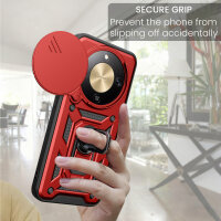 Outdoor Panzer Hülle für Honor Magic 8 Lite Handyhülle Slide Kameraschutz Ringhalter Rot