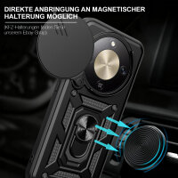 Outdoor Panzer Hülle für Honor Magic 8 Lite Handyhülle Slide Kameraschutz Ringhalter Schwarz