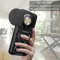 Outdoor Panzer Hülle für Honor Magic 8 Lite Handyhülle Slide Kameraschutz Ringhalter Schwarz