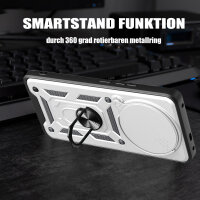 Outdoor Panzer Hülle für Honor Magic 8 Lite Handyhülle Slide Kameraschutz Ringhalter Silber