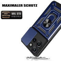 Outdoor Panzer Hülle für Motorola Edge 50 Neo Handyhülle mit Kameraschutz Ringhalter Blau