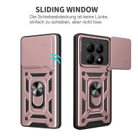 Outdoor Panzer Hülle für Xiaomi Redmi Note 15 4G / 5G Handyhülle mit Kameraschutz Ringhalter Rosegold