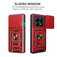 Outdoor Panzer Hülle für Xiaomi Redmi Note 15 4G / 5G Handyhülle mit Kameraschutz Ringhalter Rot