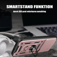 Outdoor Panzer Hülle für Xiaomi Redmi Note 15 Pro 4G Handyhülle mit Kameraschutz Ringhalter Rosegold