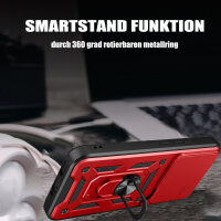Outdoor Panzer Hülle für Xiaomi Redmi Note 15 Pro 4G Handyhülle mit Kameraschutz Ringhalter Rot