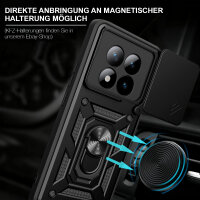 Outdoor Panzer Hülle für Xiaomi Redmi Note 15 Pro 4G Handyhülle mit Kameraschutz Ringhalter Schwarz