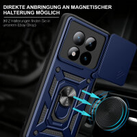 Outdoor Panzer Hülle für Xiaomi Redmi Note 15 Pro 5G Handyhülle mit Kameraschutz Ringhalter Blau