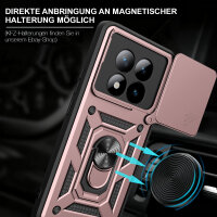 Outdoor Panzer Hülle für Xiaomi Redmi Note 15 Pro 5G Handyhülle mit Kameraschutz Ringhalter Rosegold