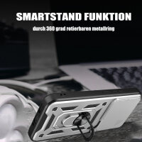 Outdoor Panzer Hülle für Xiaomi Redmi Note 15 Pro 5G Handyhülle mit Kameraschutz Ringhalter Silber