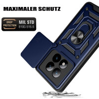 Outdoor Panzer Hülle für Xiaomi Redmi Note 15 Pro+ Handyhülle mit Kameraschutz Ringhalter Blau