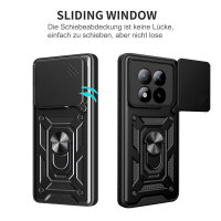 Outdoor Panzer Hülle für Xiaomi Redmi Note 15 Pro+ Handyhülle mit Kameraschutz Ringhalter Schwarz