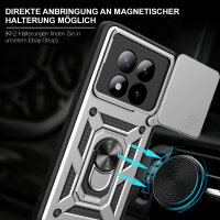 Outdoor Panzer Hülle für Xiaomi Redmi Note 15 Pro+ Handyhülle mit Kameraschutz Ringhalter Silber