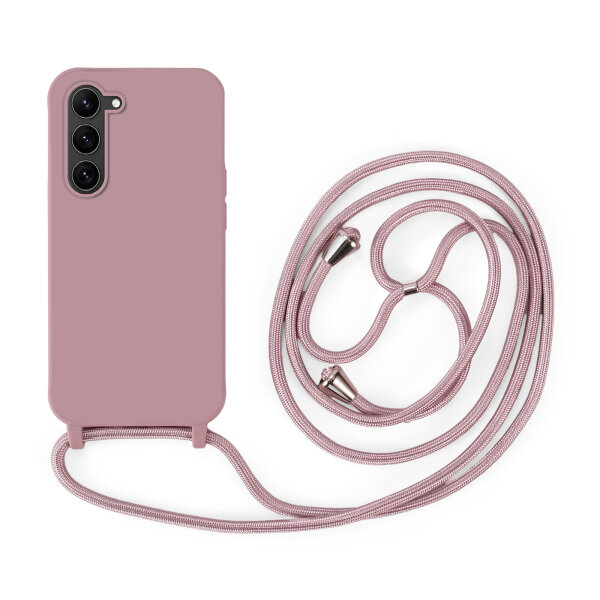 Handykette für Samsung Galaxy S26 Hanyhülle mit Band Hülle mit Kodel Smartphone Halskette in Rosa