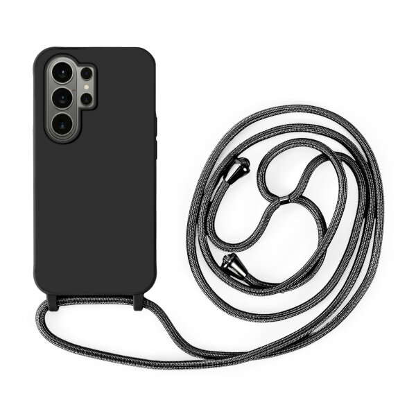 Handykette für Samsung Galaxy S26 Ultra Hanyhülle mit Band Hülle mit Kodel Smartphone Halskette in Schwarz