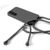 Handykette für Samsung Galaxy S26 Plus Hanyhülle mit Band Hülle mit Kodel Smartphone Halskette in Schwarz