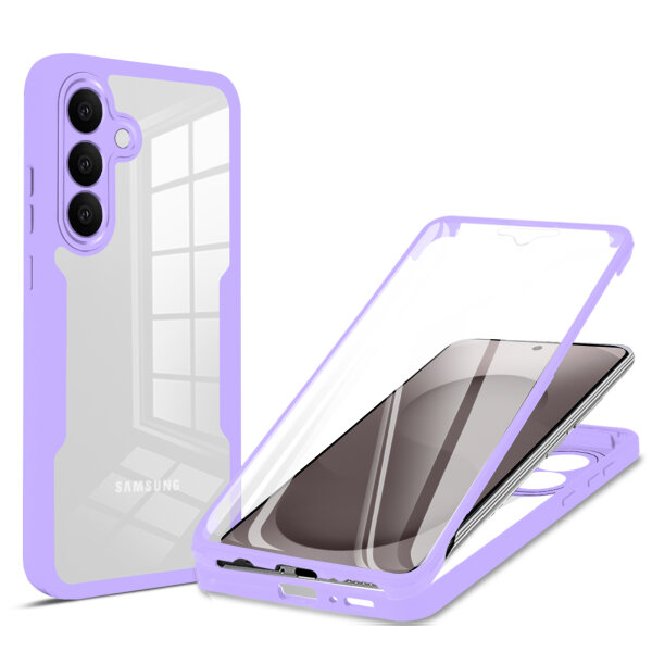 360° Grad Hülle für Samsung Galaxy S26+ vollschutz mit Integriertem Displayschutz Lila