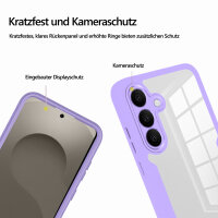 360° Grad Hülle für Samsung Galaxy S26+ vollschutz mit Integriertem Displayschutz Lila