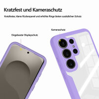 360° Grad Hülle für Samsung Galaxy S26 Ultra vollschutz mit Integriertem Displayschutz Lila