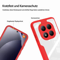 360° Grad Hülle für Xiaomi Redmi Note 15 Pro 5G vollschutz Integriertem Displayschutz in Rot