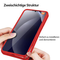 360° Grad Hülle für Xiaomi Redmi Note 15 Pro 5G vollschutz Integriertem Displayschutz in Rot
