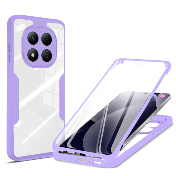 360° Grad Hülle für Xiaomi Redmi Note 15 Pro 5G vollschutz Integriertem Displayschutz in Lila