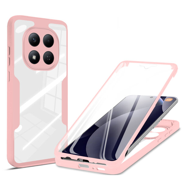 360° Grad Hülle für Xiaomi Redmi Note 15 Pro+ vollschutz Integriertem Displayschutz in Rosa