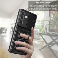 Outdoor Panzer Hülle für Samsung Galaxy S26+ mit Kameraschutz Ringhalter Schwarz