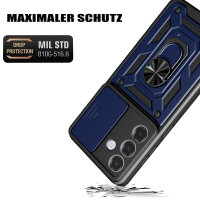Outdoor Panzer Hülle für Samsung Galaxy S26+ mit Kameraschutz Ringhalter Blau